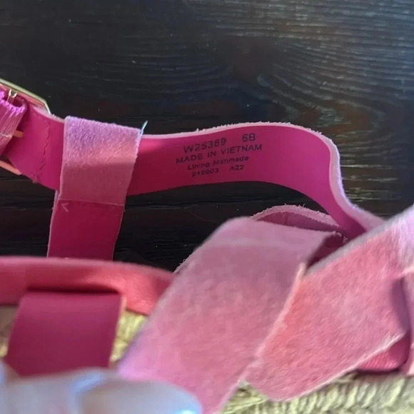 Cole Haan women’s pink Strappy suede espadrilles wedge sandals rope edge 6B - Picture 5 of 5